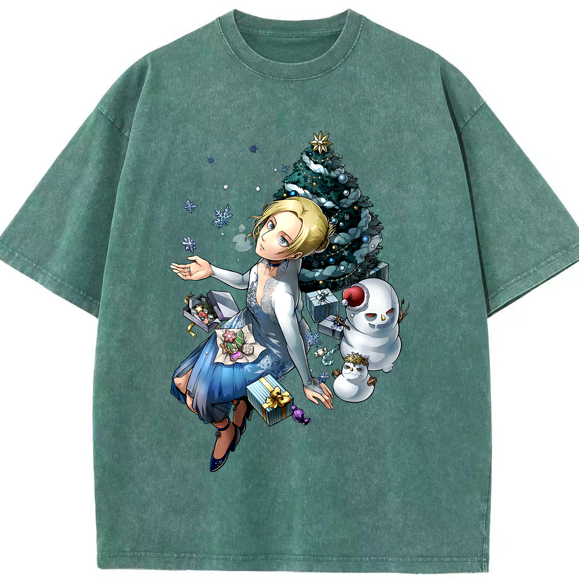 （画像用） 進撃の巨人 アニ・レオンハート Attack on Titan Annie Leonhart 綿100% ヴィンテージ風 半袖Tシャツ（フロントプリント）